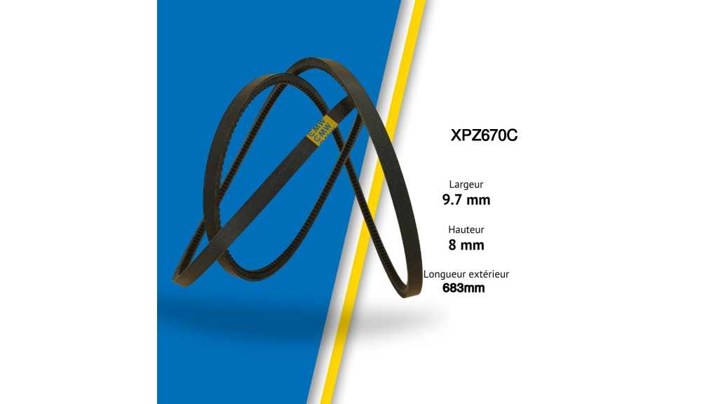 Courroie Dentée XPZ 592 LW – 10 X 605 Mm Pour Concar, Galet Tendeur Compatible